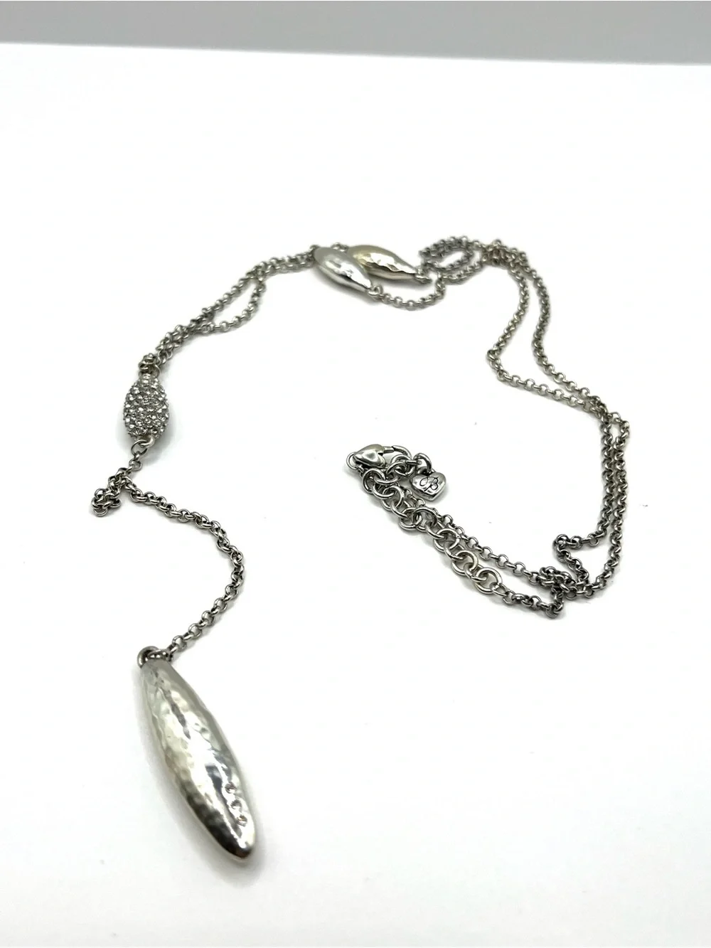 Brighton Bilbao Mist Y-Drop Necklace Lariat Silver with Crystals Necklace